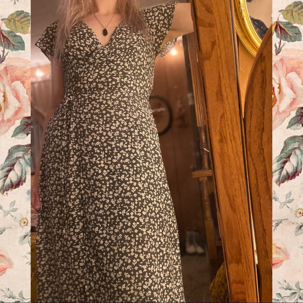 Long Green Floral Dress
